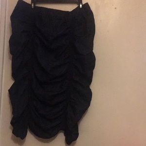 Ashley Stewart scrunchy denim knee length skirt